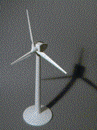 aufgebaute Solarwindm&uuml;hle mit kleiner Zelle