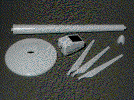 Solarwindm&uuml;hle in Einzelteilen